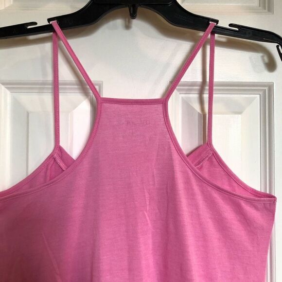MAURICES - NWOT - L Sz L Double Flounce-Neck Blouson Tank w/Racer Back in Pink🩷 - Picture 7 of 12